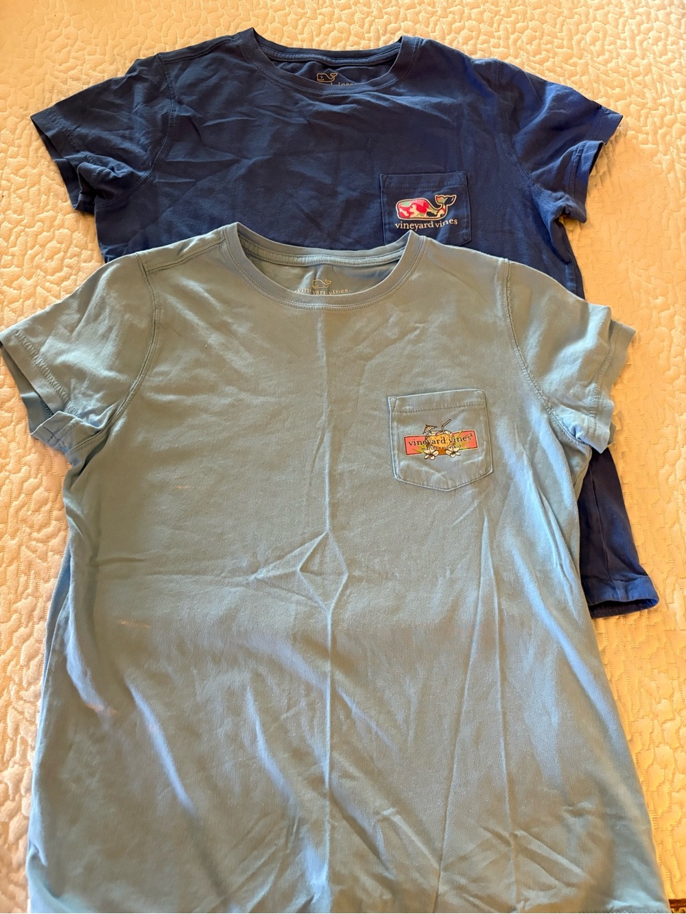 Vineyard Vines Women’s Short Sleeve Pocket Tee Duo - Navy & Light Blue